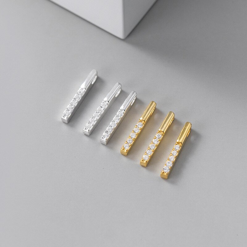 925 Sterling Silber Stange Form AAA Zirkon Halskette Charms S925 Silber Armband Stick Anhänger DIY Feine Schmuck Erkenntnisse