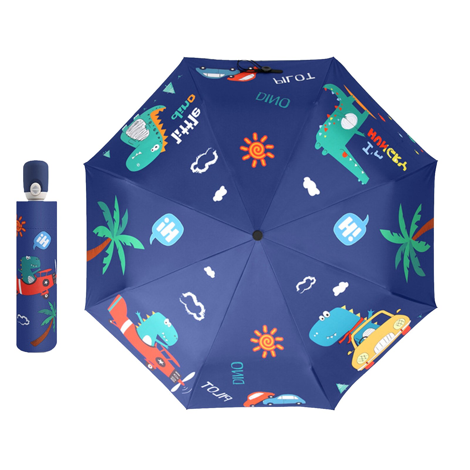 Paraplu Automatische Paraplu Cartoons Krokodil Drievoudige Paraplu Vrouwen Paraplu Mens Regen Paraplu Vouwen Grote Zon