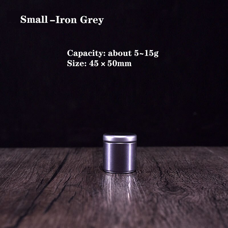 Kleine Mini Thee Caddy Draagbare Verzegelde Blik Kan Verpakking Geschenkdoos Thee Koffie Chocolade Verzegelde Container: Small-Iron Grey