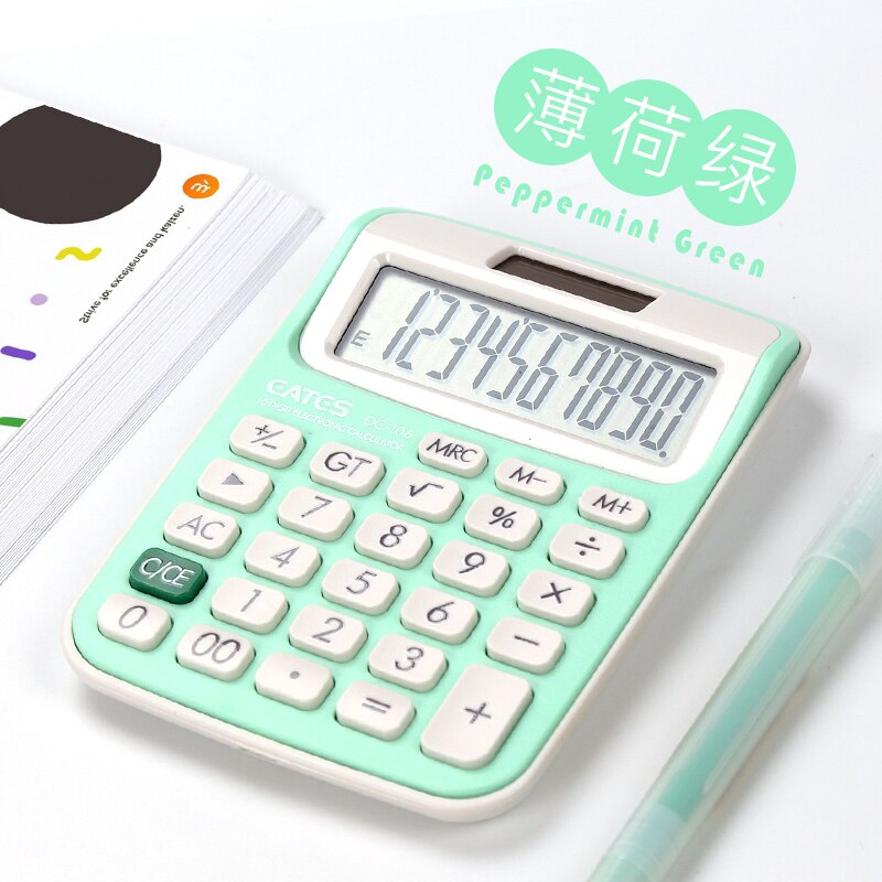 1Pcs Student Calculator Small Mini Computer Girl Cute Pink Student Computing Personality Portable Carrying: green