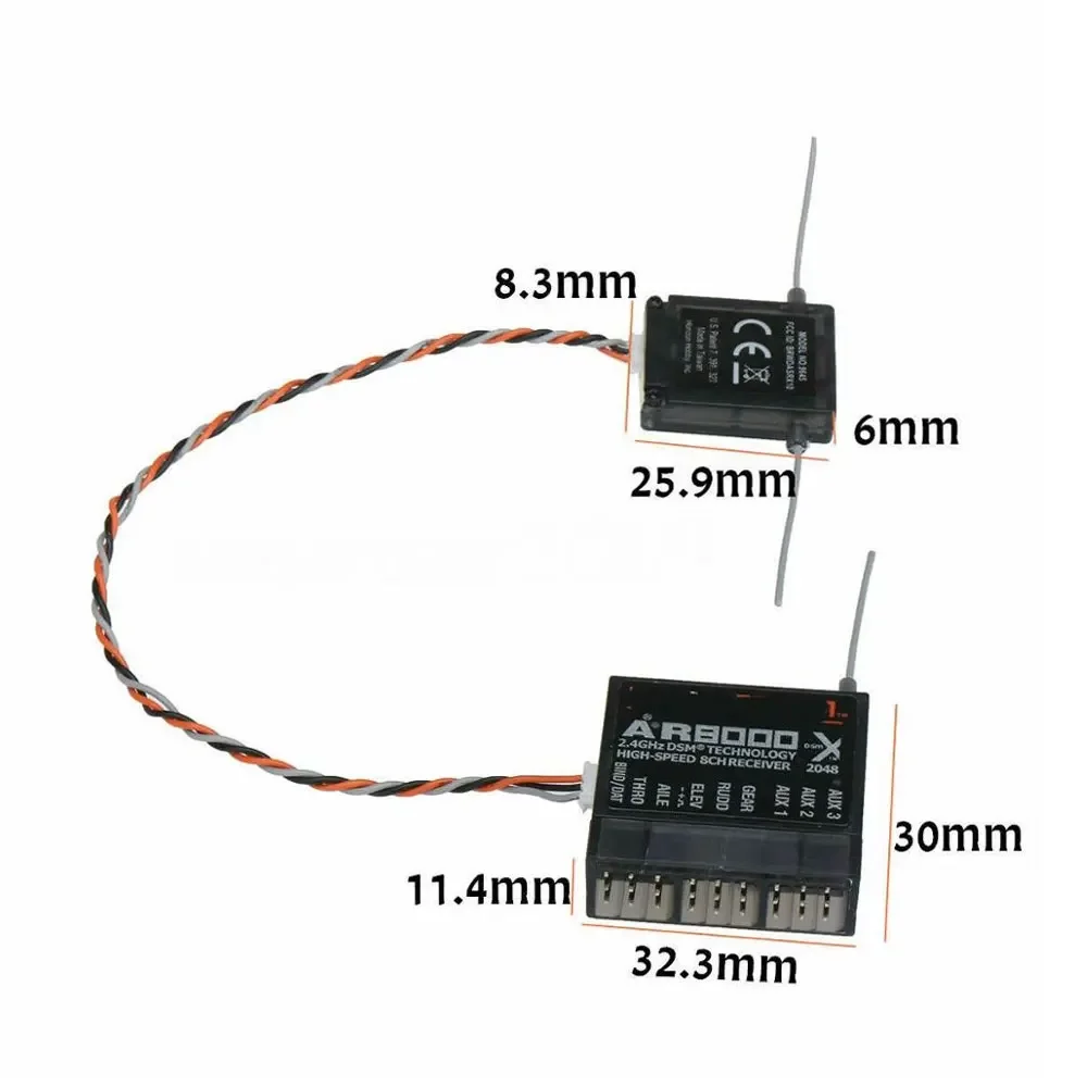 AR8000 8CH DSM-X Receiver 2.4Ghz DX8 Receiver W Remote Extension SPM SPEKTRUM DX9 DX8 JR X8D Transmitter Remote Controller