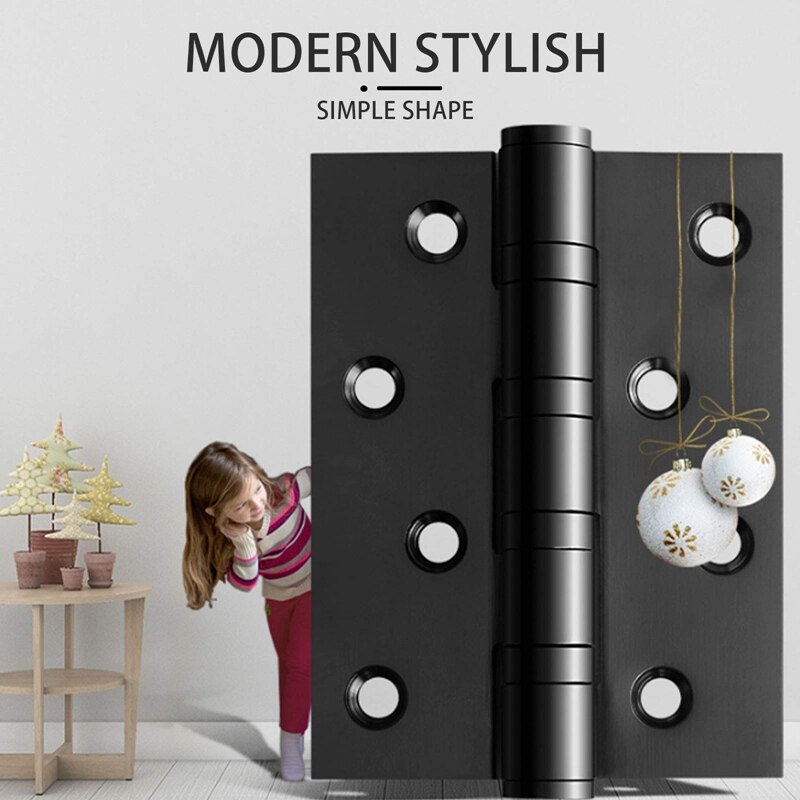 Bisagras de puerta de madera de rodamiento de bolas de acero inoxidable, 4 pulgadas, 100Mm, bisagras de tope plegables para puertas externas internas, puertas sólidas
