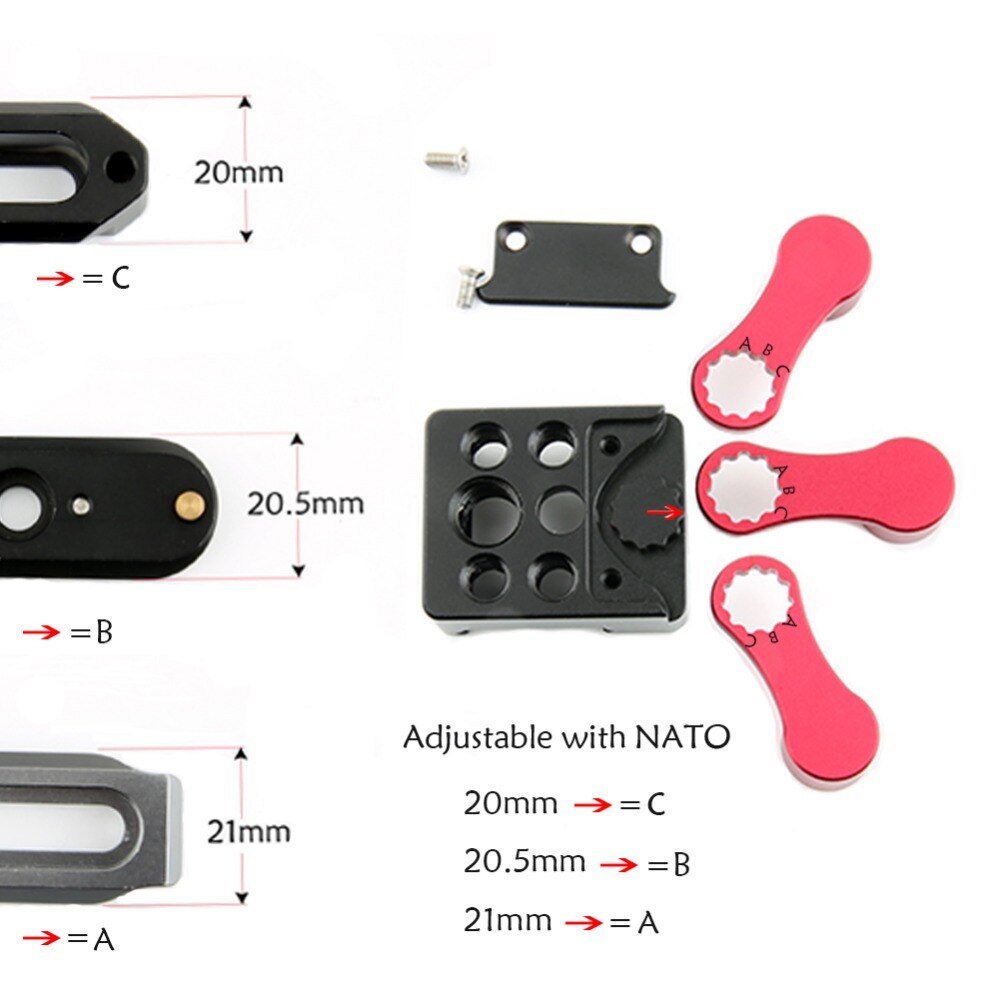 NICEYRIG – pince NATO avec Rail Nato, trous de vis de 1/4 &quot;3/8&quot;, plaque à dégagement rapide, Plate-forme de caméra pour moniteur de lumière vidéo et Microphone