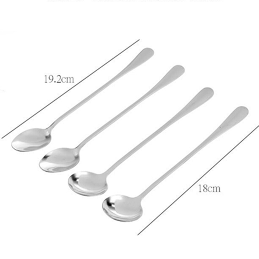1Pc Stainless Steel Creativity Tea Spoon Dessert Coffee Ice Cream Stir Spoons Kitchen Accessories Bar Tools Long Handle