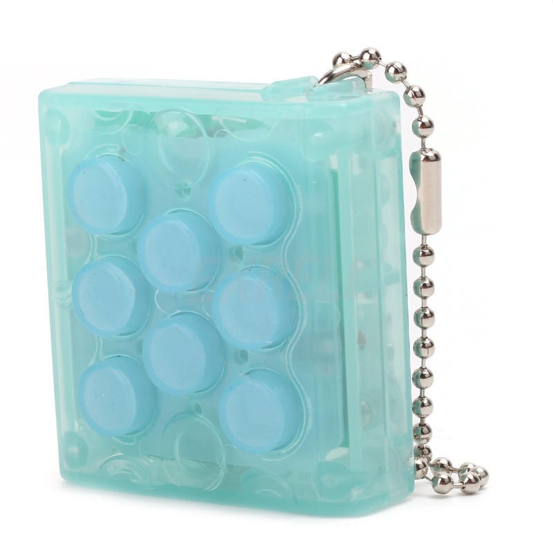 Child Mini Bubble Sound Toy Endless Pop Pop Infinite Bubble Wrap Relieve Stress Key Chain Toys: Blue