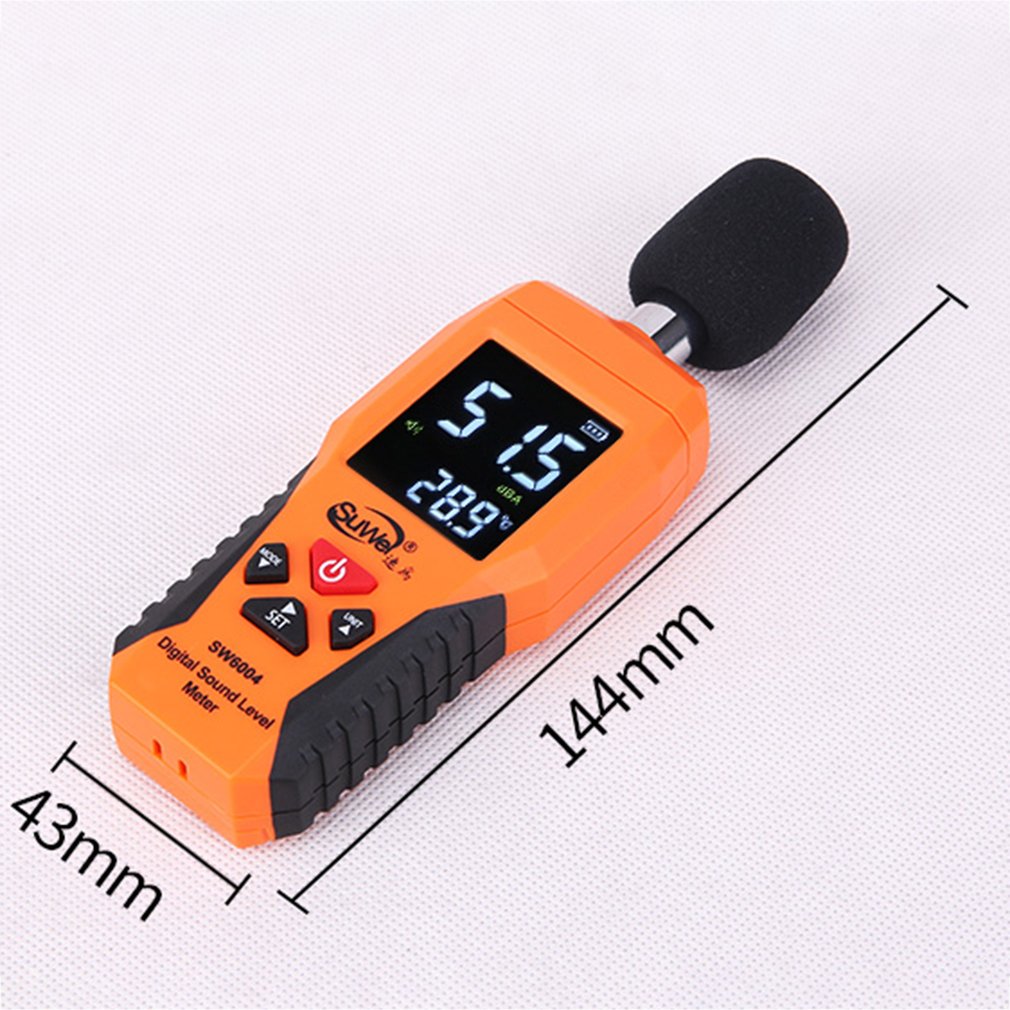 Digital Sound Level dB Meters 30dB~130dB Decibe Noise Logger Detector Diagnostic Tool Temperature Tester With Backlight