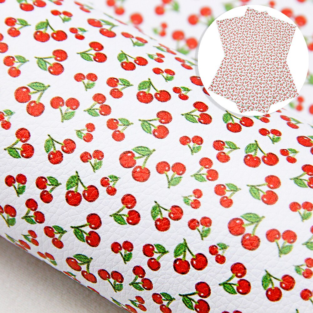 20*34cm frugt kærlighed hjerte trykt litchi korn imiteret læder stof plader til fremstilling af håndlavede øreringe sløjfer ,1 yc 9969: 1096035036