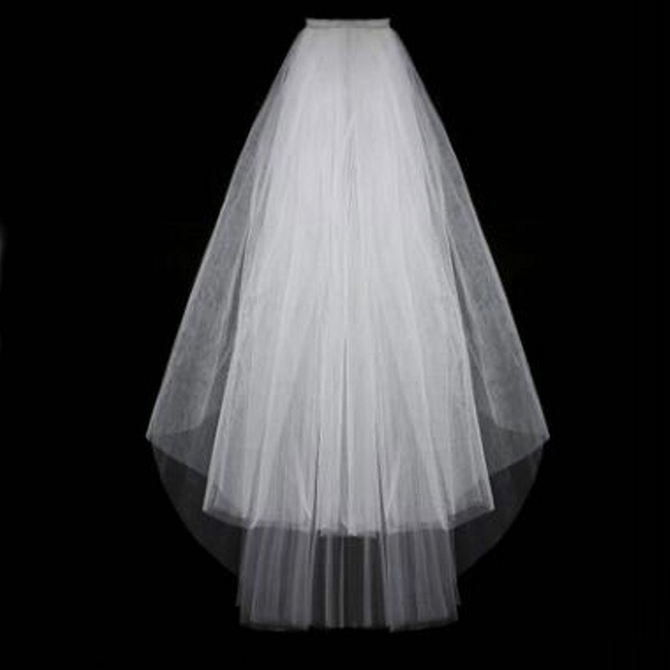 Elegante Vrouwen Witte Sluier korte bruid wedding veils twee layer met kam Goedkope Ivoor sluier voor bruiloft party tulle accessoires