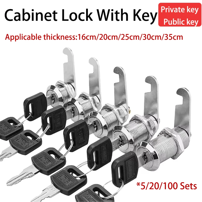 5/20/100Sets Veiligheidsslot Metalen Cilinder Kast Locker Cam Lock Met Sleutels Beveiliging Mailbox Lock lade 16 MM/20 MM/25 MM/30 MM