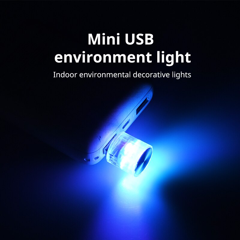 Samochodowa Mini lampy dekoracyjne oświetlenie otoczenia LED USB do środowiska wewnętrznego Auto komputer stancjonarny lampka przenośna wtyczka typu Plug Play