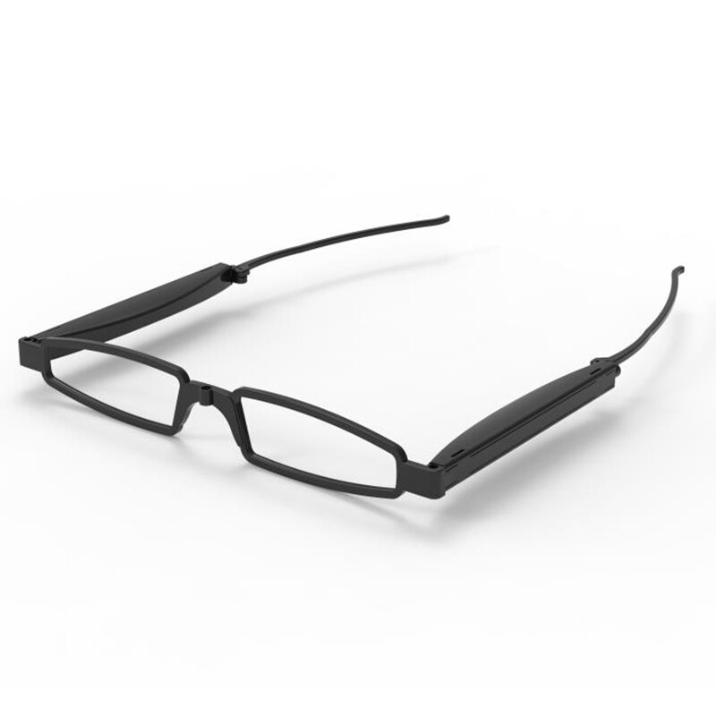 Opvouwbare zakbril, opvouwbare schokbestendige bril, unisex mini opvouwbaar leesbril, presbyopie, hyperopie, brillen, oogzorg: Zwart / Graad 150
