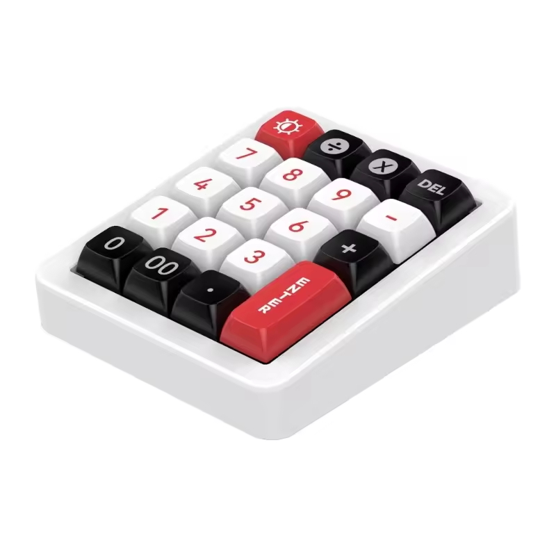 19-key Mini Numpad Portable Aluminum Alloy Wired Mechanical Keyboard Full Key -swappable RGBKeycap Extended Gaming Keyboard: WHITE
