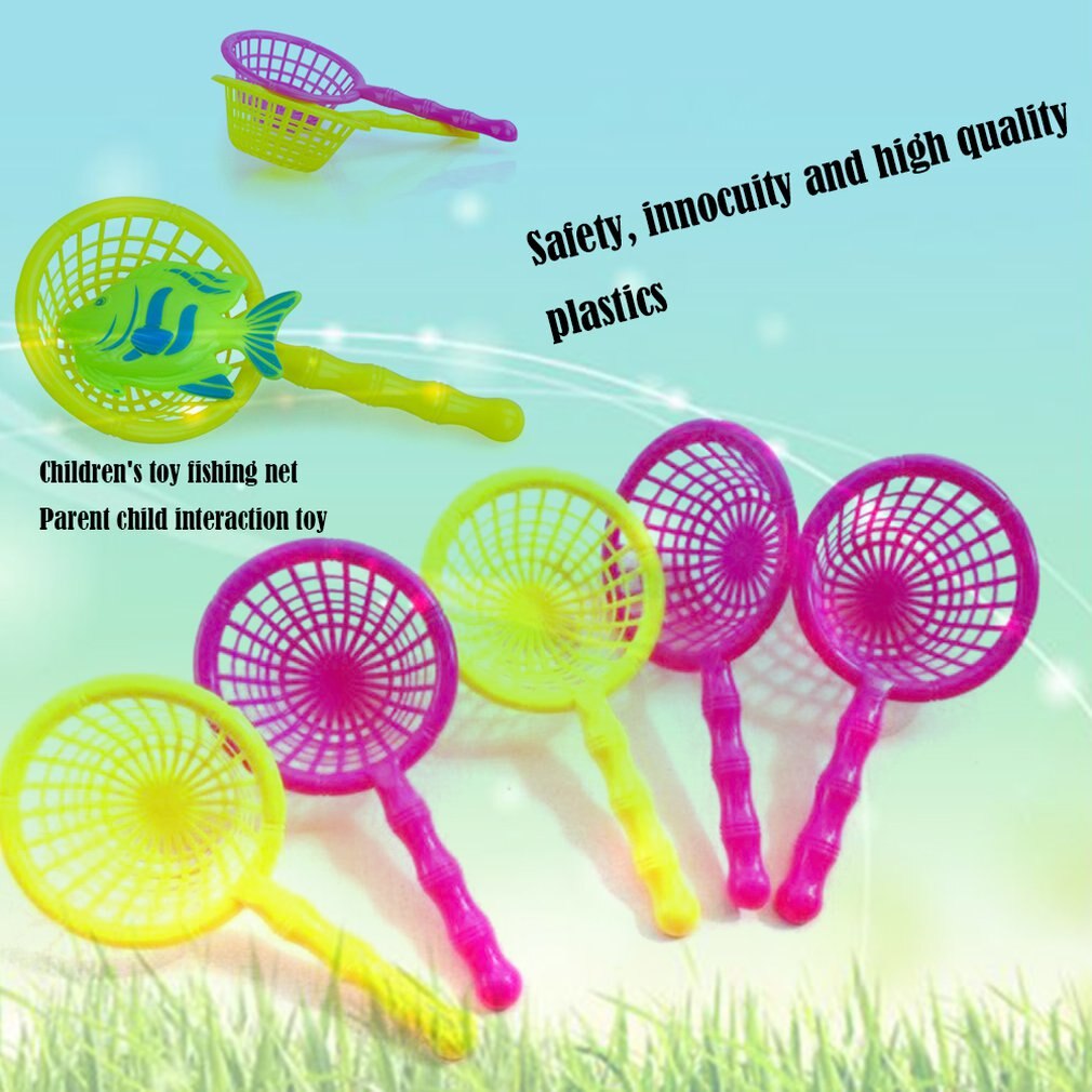 1PC Magnetica Maniglia Pesca Netto per La Plastica di Pesce Giocattolo Famiglia Giochi Al Coperto di Scherza il Regalo Dei Bambini di Rete Da Pesca di colore Casuale la navata