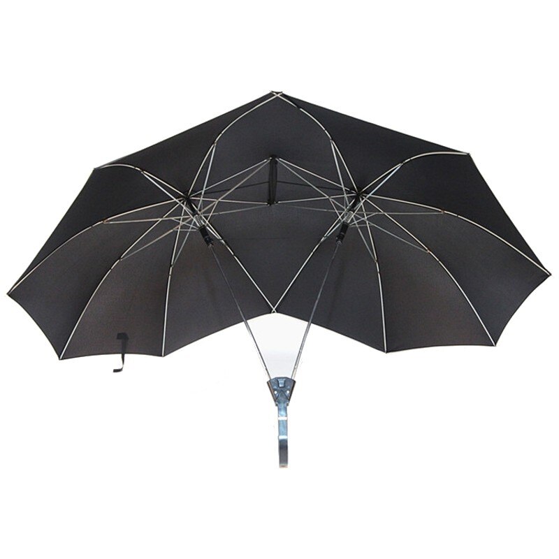 Paraguas automático para dos personas, sombrilla para amantes de las parejas, dos cabezas, doble varilla, novedad,