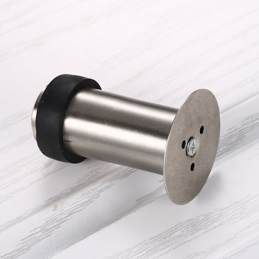 1pcs Rubber Anti-collision Door Stopper Stainless Steel Round Resistance Home Door Floor Wall Protector Door Catcher Stops