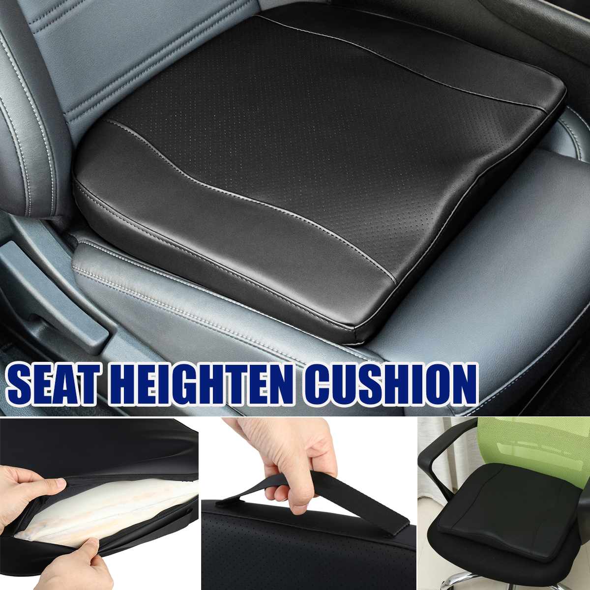 PU Leather Car Seat Cushion Automobiles Seat Covers Chiar Cushion Pad Memory Foam Breathable Comfortable Soft Home Office