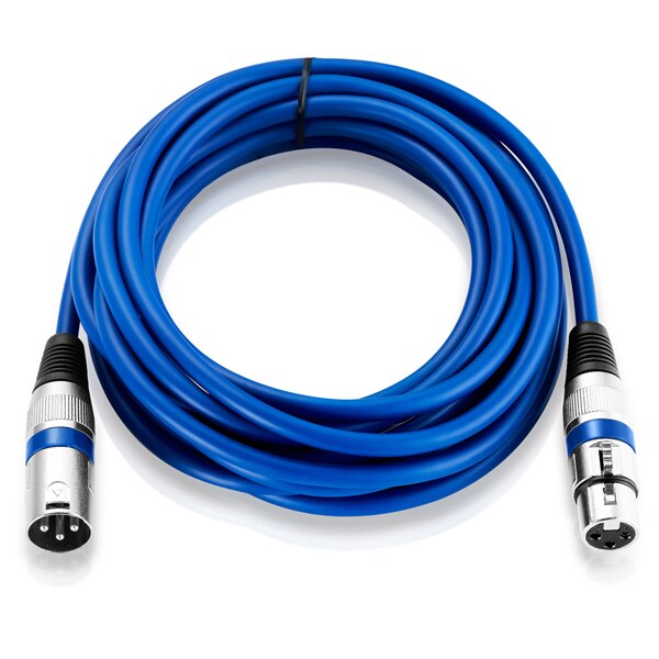 Bochara XLR Cable Male to Female M/F 3Pin OFC Audio Cable Foil+Braided Shielded For Microphone Mixer Amplifier 1m 2m 3m 5m 10m: Blue / 10m