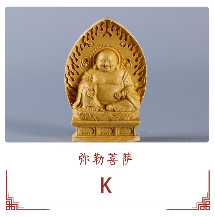 Buxus Carving Ornamenten Chinese Hout Boeddhabeeld Bewaken De Shrine Duizend Handen Guanyin Sculptuur Home Decor: K