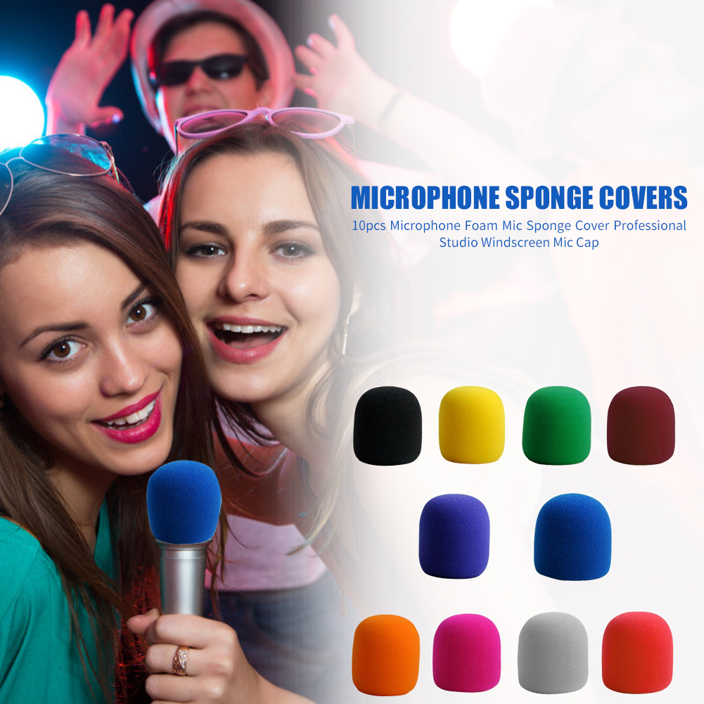 Simple Microphone Foam Mic Sponge Cover Studio Windscreen Protective Grill Shield Music Speaker Cover Microphone Accessories