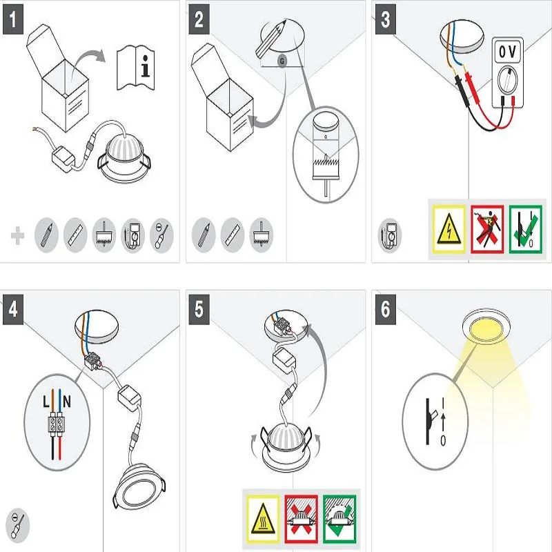 LED Downlight 3W Round Recessed ceiling Lamp AC90-260V DC12V Led Bulb Bedroom Kitchen Indoor LED Spot Lighting with 50mm Cut-out