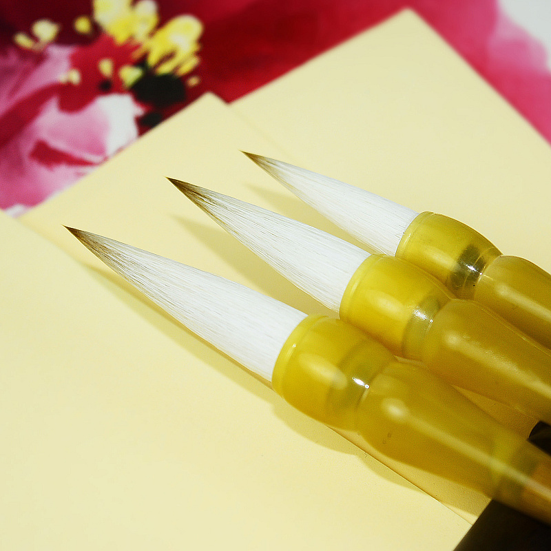 3pcs Calligraphy Woolen Weasel Hair Writing Brushes Tinta China Calligraphy Drawing Freehand Painting Brushes Brush Pen