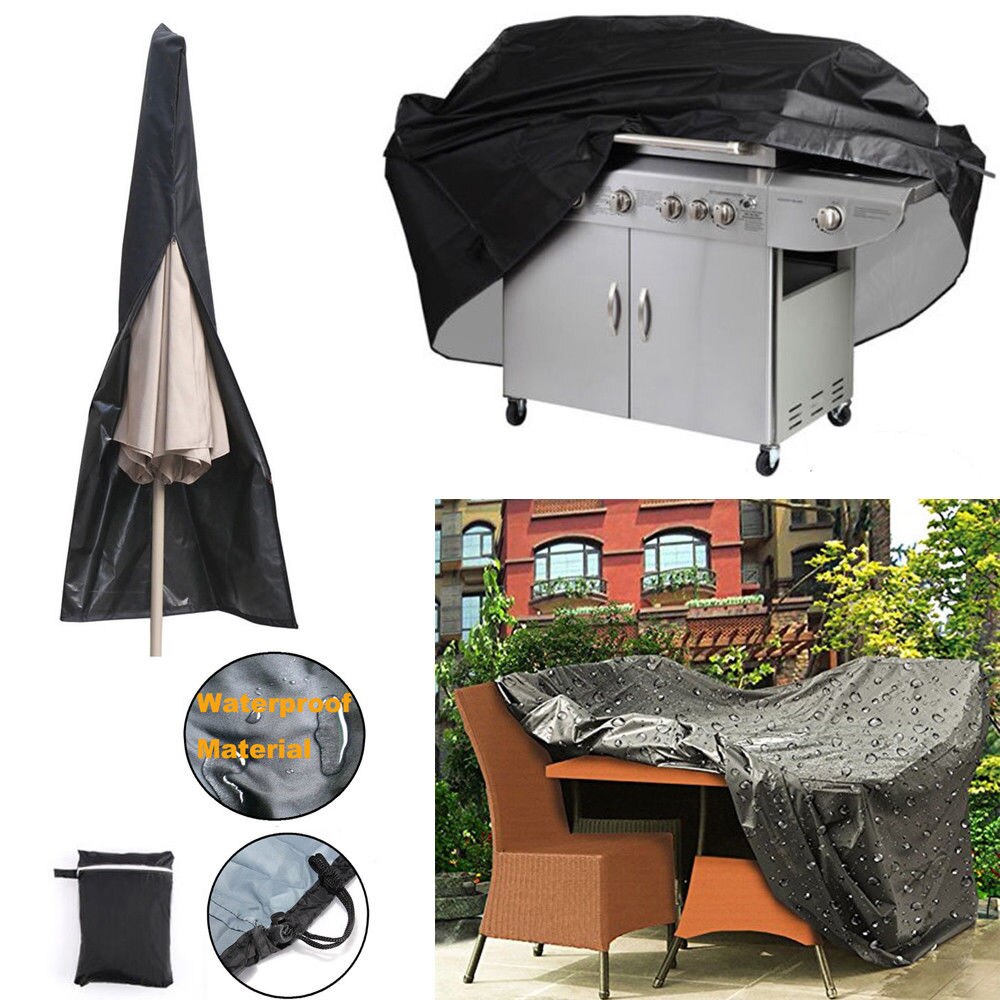 Utendørs vanntett støv bbq hagemøbler trekk parasoll trekk beskytter skygge seil nett