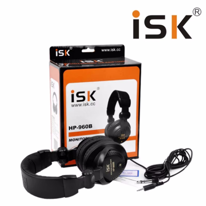 Neue ISK HP-960B Stirnband Kopfhörer Auriculares Studio Monitor dynamische Stereo DJ Kopfhörer HD Headset geräuschisolierende Kopfhörer: WEISS