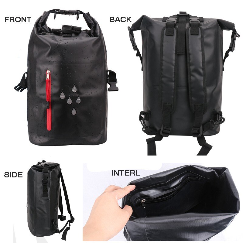 Bolsas secas para buceo IP65, 25/40L, gran tamaño, mochila Impermeable, equipo de Kayak de vela, bolsa seca de cubo plegable, Impermeable de PVC