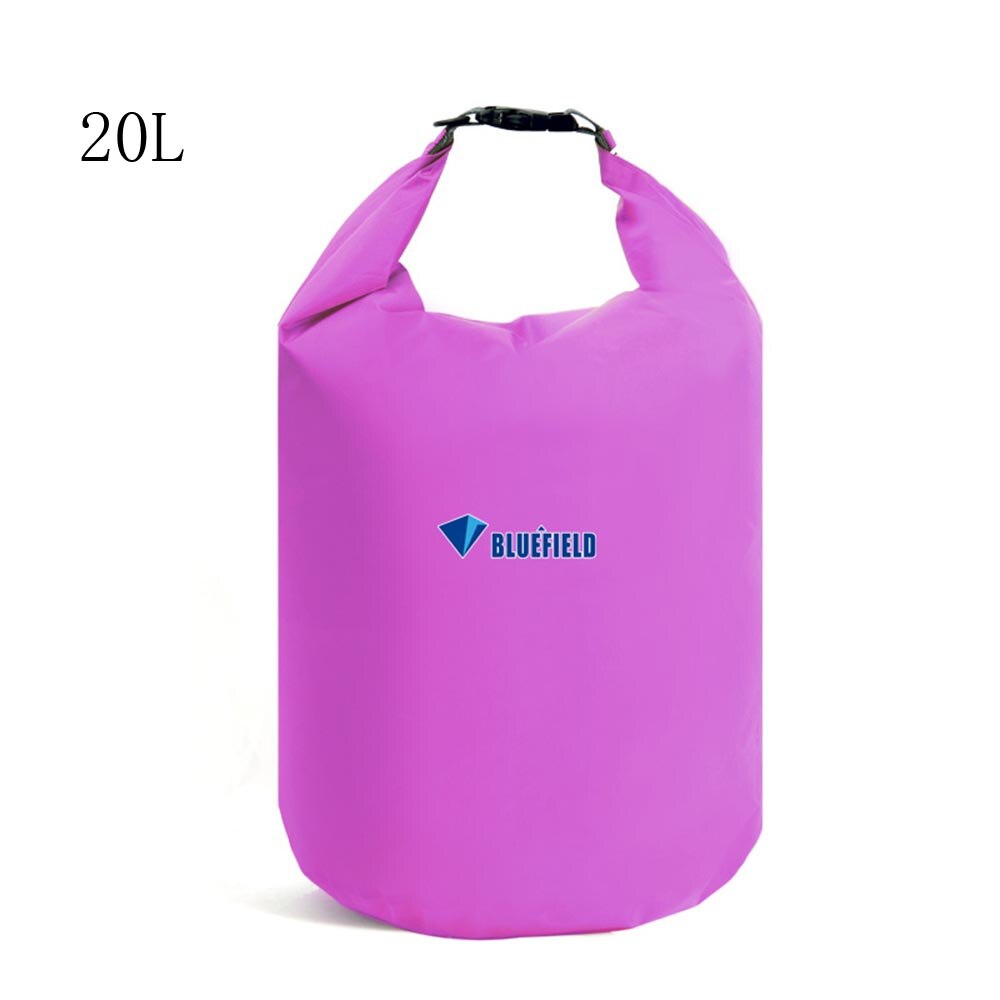 Waterproof Pouch 10L 20L 40L Water Bags Waterproof Bag Storage Dry Bags Canoe Kayak Rafting Dry Bag with Adjustable Strap Hook: 20L Purple