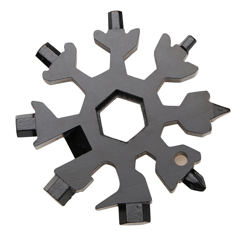 18 in 1 Tragbare Multifunktionale Schneeflocke bilden Schlüssel Saker 18-in-1 Schneeflocke Multi-Werkzeug Mini Tasche schlüssel: Schwarz(Nein Kasten)