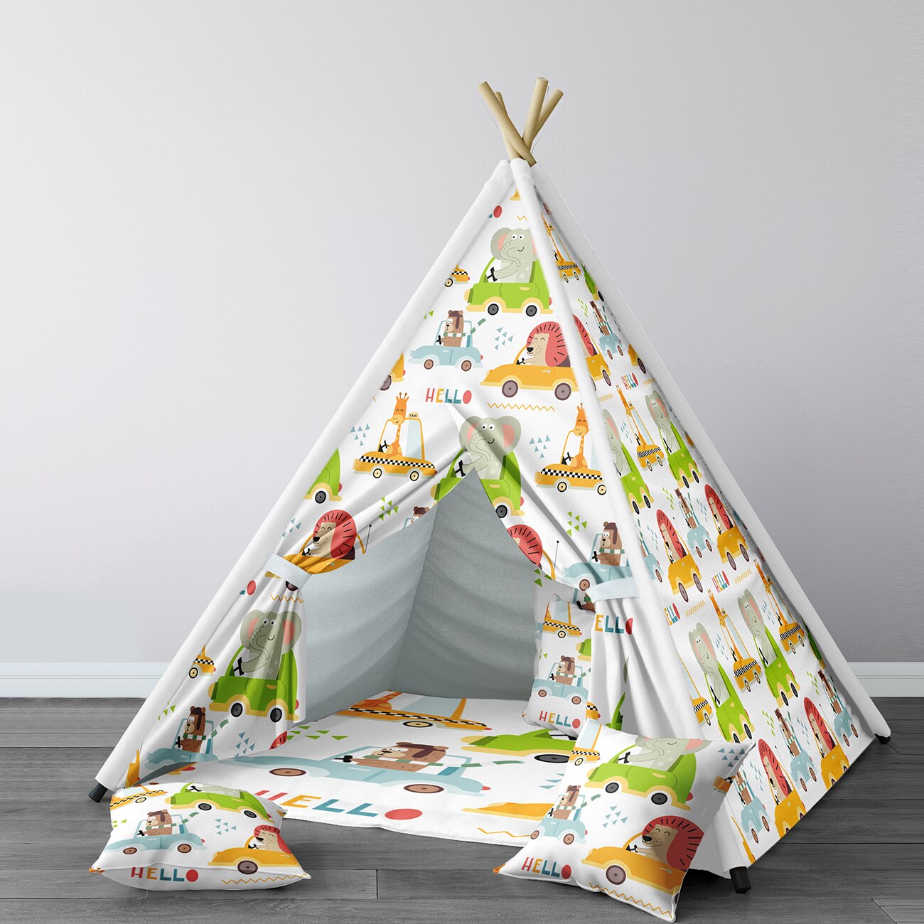 Spelen Tent Voor Kinderen Wigwam Draagbare Indoor Speeltuin Tenten Kinderen Slaapkamers Dieren Auto Model 002