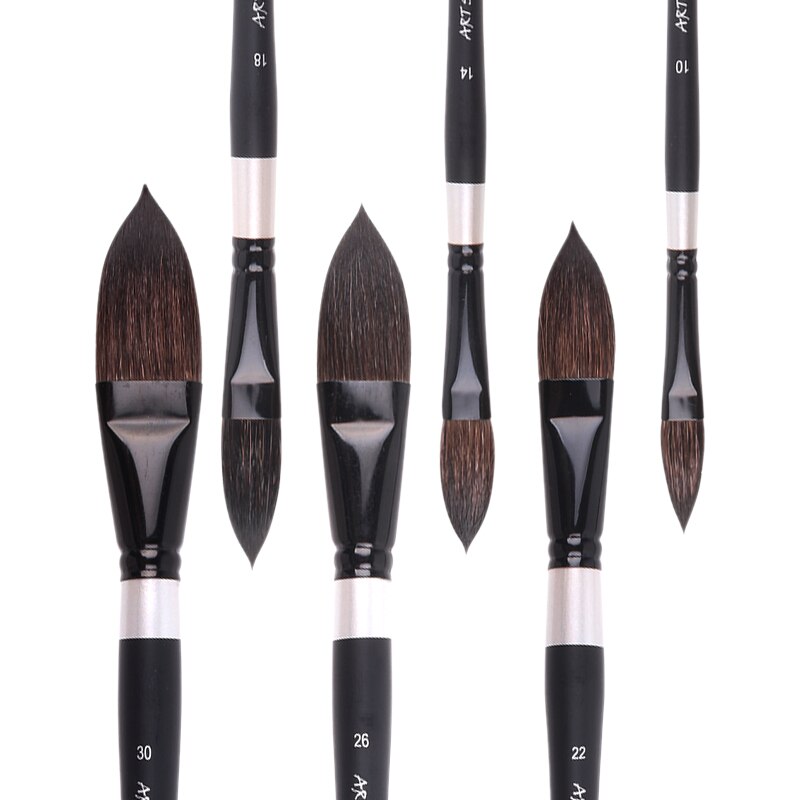 Pincel ovalado de para acuarela de ardilla, Gouache/mopa, pincel artístico para lengua de gato, suministros de arte para pintura