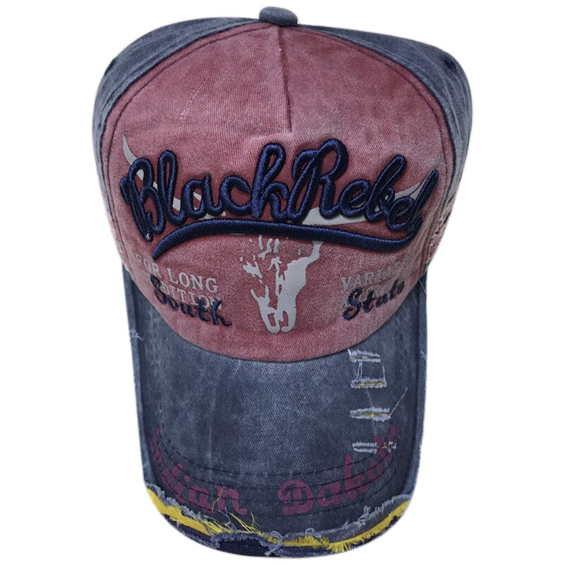 Heren baseballpetten, damespetten, bottenpetten voor heren, pet met letterprint, katoenen pet: Rood cyaan 