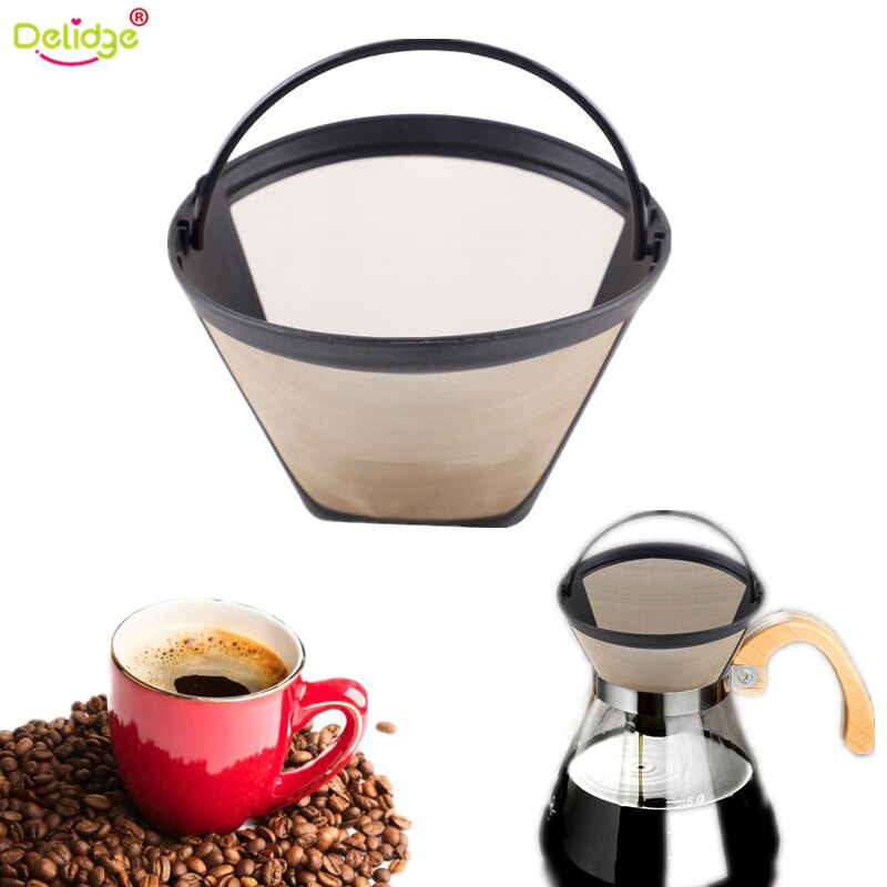 Delidge 1pcs Herbruikbare Koffiefilter Manden Rvs Permanente Kegel-Stijl Handgemaakte Koffie Filter Tool Keukengerei