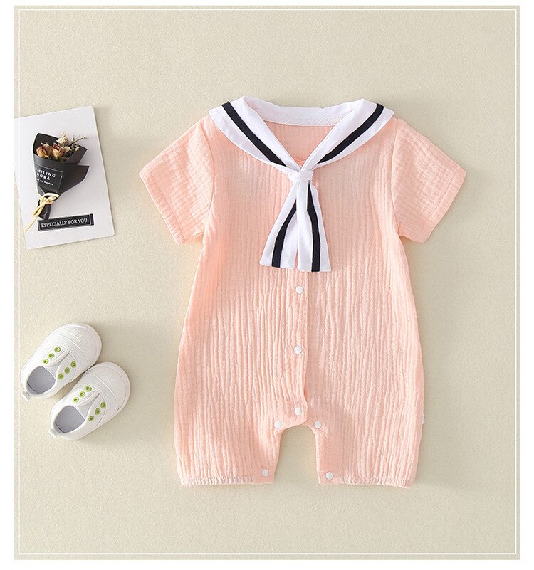 Baby Gaze Baby Spielanzug-overall Baby Kleidung Sommer Doppel Baumwolle Baby Kleidung Romper: Pink / 9m