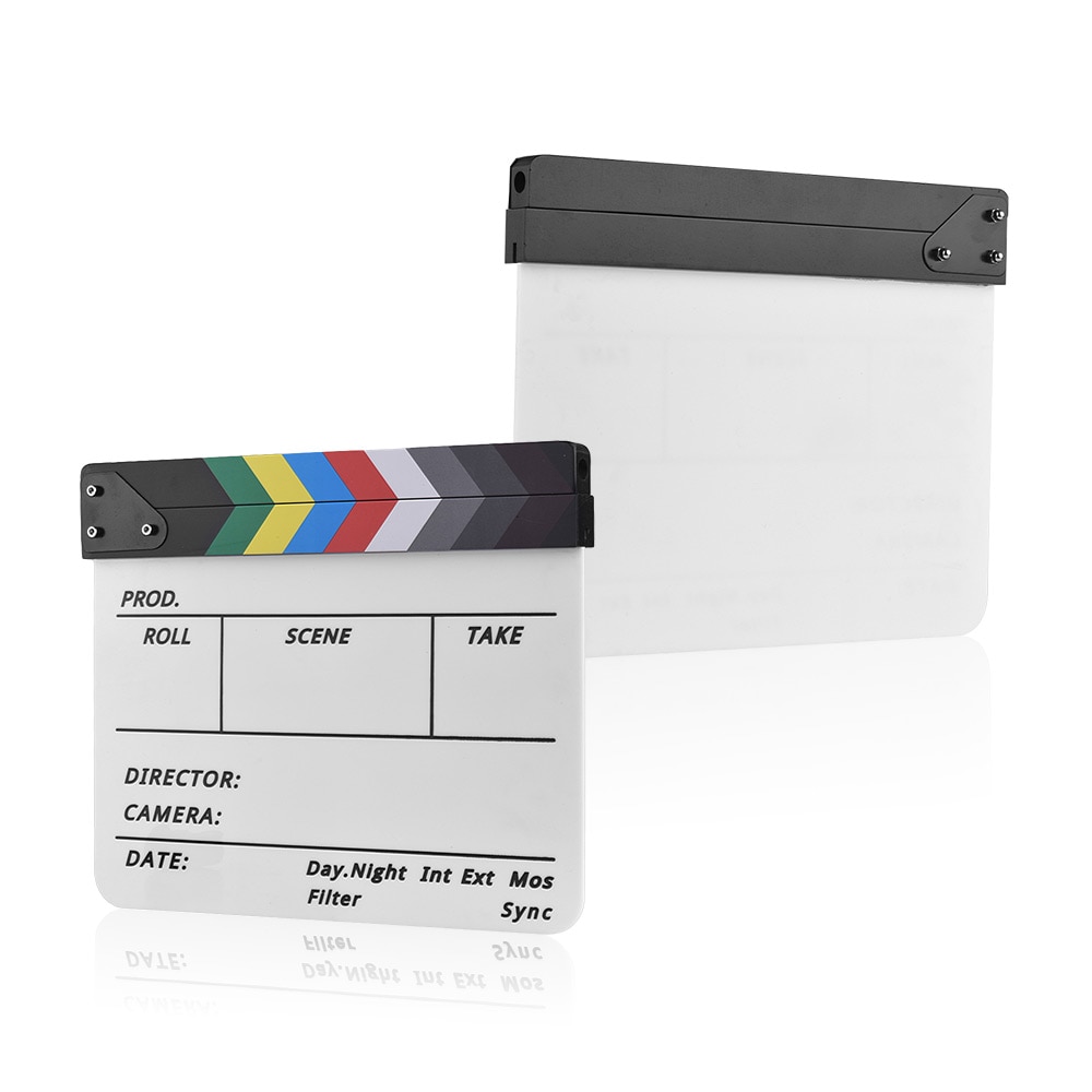 Andoer filmklappe, acryl-schindel, trocken abwischbar, tv-film, regisseur, action-szene, schiefertafel mit markierungsstift, radiergummi
