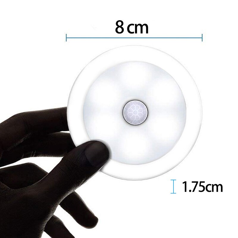Germa nachtlicht mit bewegungsmelder, 6 leds, kabellos, pir-infrarot-wandleuchte, bewegungsmelder für schrank, treppenhaus, aufbewahrungsschränke