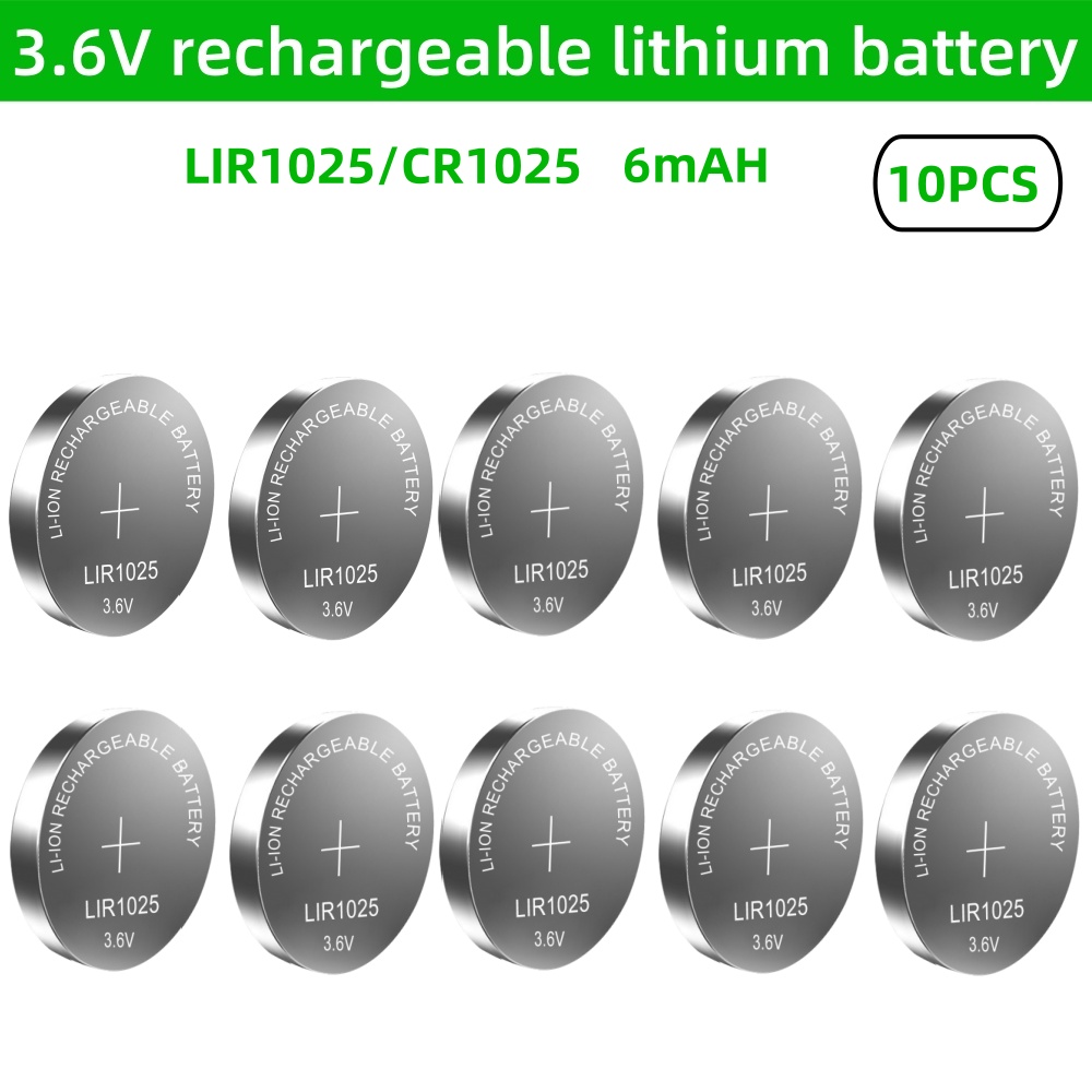 10PCS LIR2032H LIR3032 LIR1220 LIR1025 LIR1620 3,6 V Lithium-Akku Ersetzt CR2032 1220 1620 1025 3032 knopfzelle: green