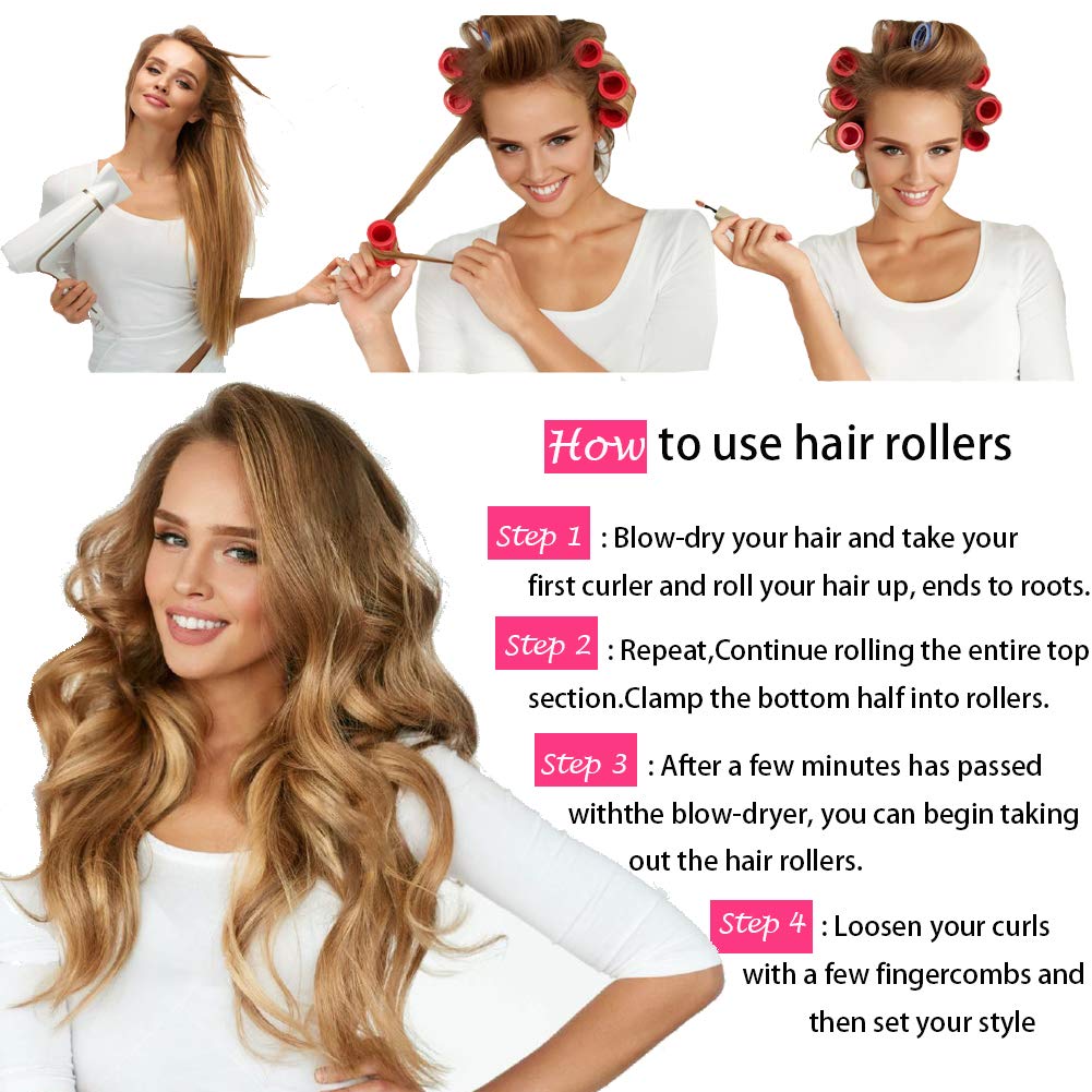 Haar Rollers Self Grip Hair Curlers 12Pcs/Pack Hair Roller Salon Hair Dressing Curlers Jumbo Size Hair Roller Sticky Cling Style