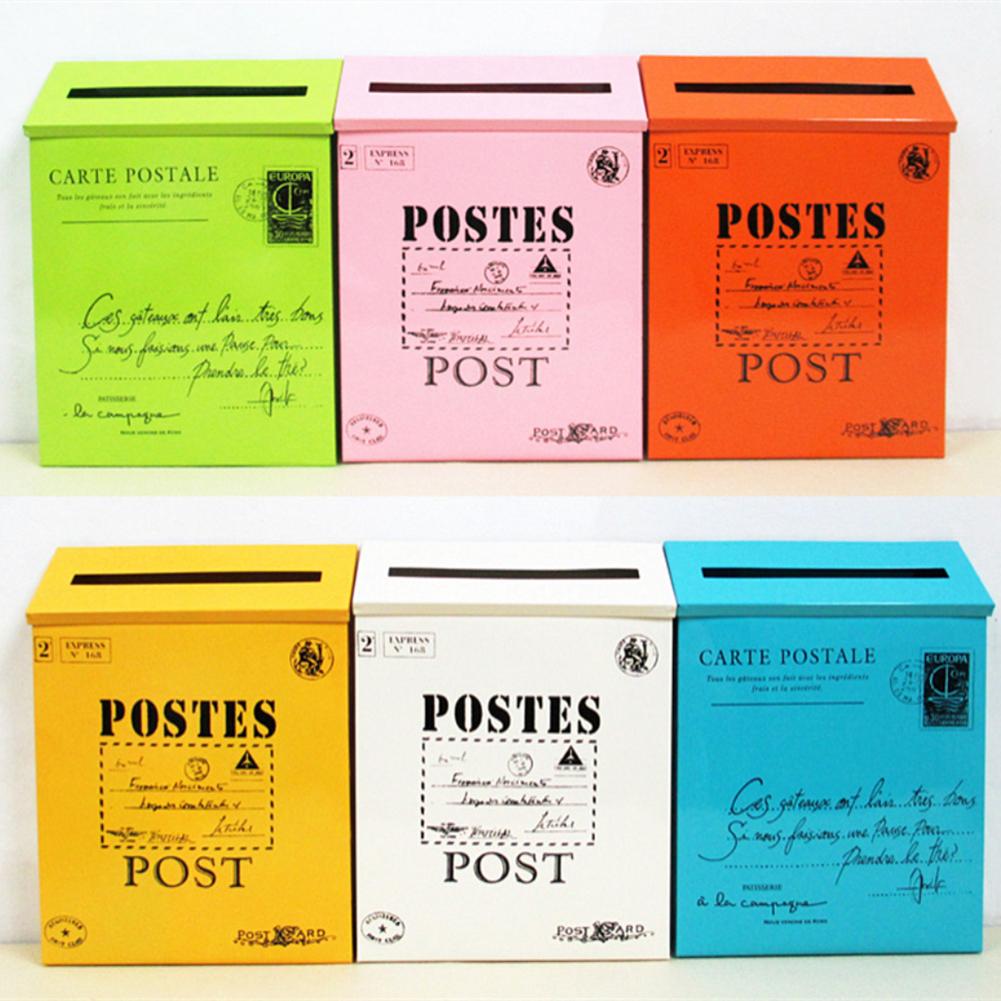 retro Amerikanischen Pastoralen Zauberstab Montiert Briefkasten Eimer Zeitung Boxen Post Kasten Metall knapp Post Briefkasten Garten Dekoration