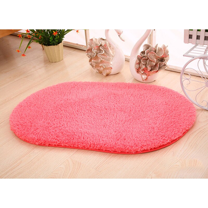 6 Kleuren Ovale Tapijt Tapijt Matten Slaapkamer Vloer Tapijt Pluizige Absorberende Vloermat Thuis Anti-Slip Pluizige Mat lamsvel Tapijt