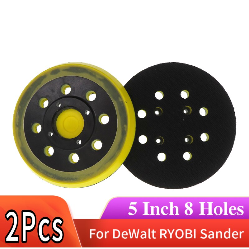 5 Inch Sanding Pad Hook &amp; Loop 8 Hole Backing Plate 125mm For DeWalt RYOBI RSE 1250 Random Orbital Sander Grinder Abrasive Tools