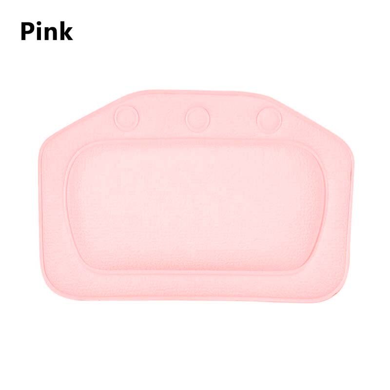 Bathtub Pillow Cushion SPA Bath Pillow Home Bathtub PVC Neck Bathtub Cushion Soft Headrest Suction Cup Pillow Accessories: Pink
