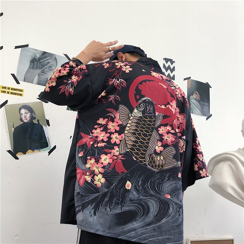 Kimono femmes hommes unisexe yukata japonais kimono homme femmes cardigan japonais streetwear japonais vêtements 10492: 4 / L
