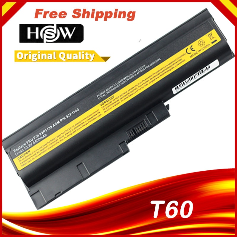 4400 mah batteri til ibm lenovo thinkpad  r60 r60e r61 r61e r61i t60 t60p t61 t61p r500 t500 w500 sl400 sl500 sl300