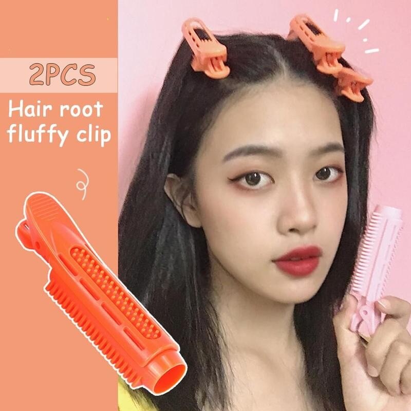 2 uds. De rizador de pelo de plástico, rodillos de cuidado del cabello, raíces naturales mullidas, pinza para el pelo, giro para dormir, Herramienta de Peinado DIY