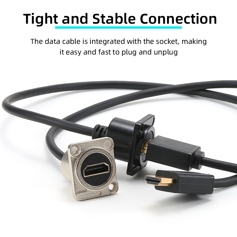0.5-2m metall hdmi 2.0 data forlengelseskabelkontakt hunn-til-hann innfelt adapterkontaktledninger, til bil, lastebil, motorsykkelindustri