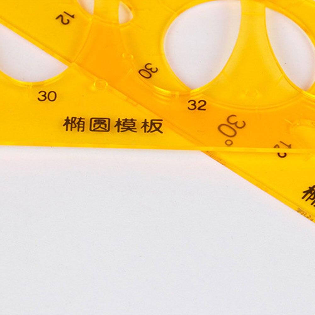 2 Pcs Oval Model Stationery Student Circle Durable Curve Multipurpose Drafting Drawing Tool Template Ruler Set