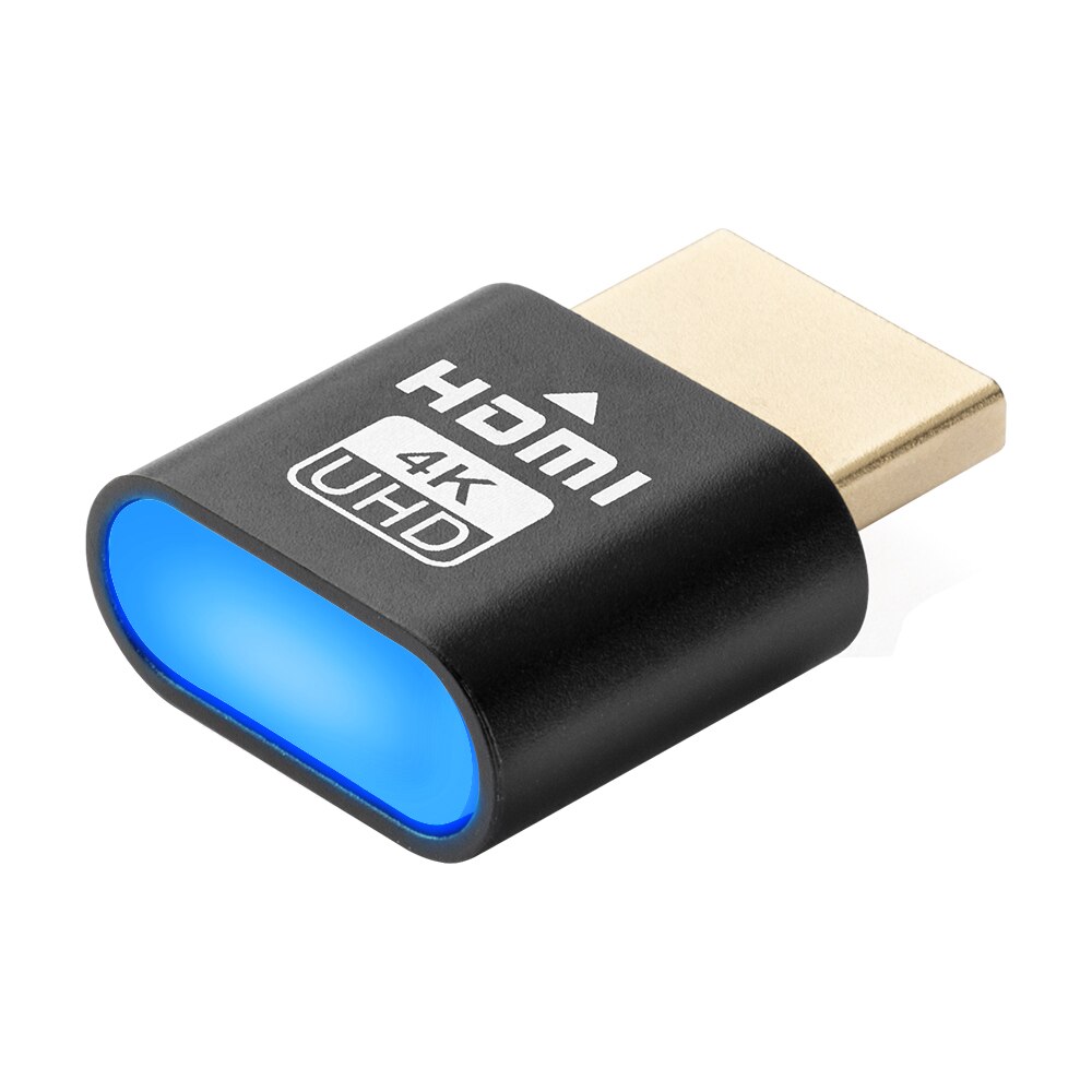 1-10 stk hdmi virtuell skjerm 4k hdmi ddc edid dummy plug skjerm med led cheat virtuell plugg hdmi dummy emulator adapter: 1 stk svart