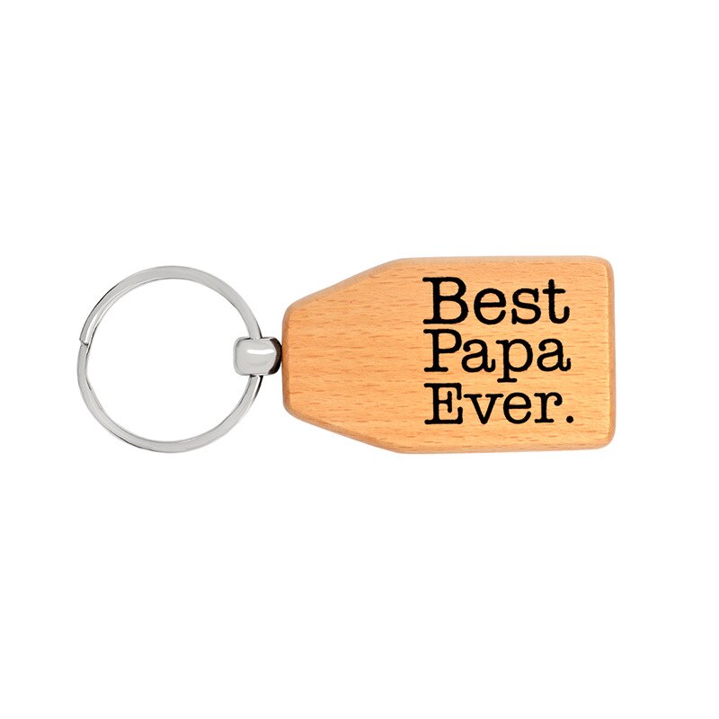 Juelee Natuurlijke Houten Sleutelhanger Sleutelhanger Ronde Vierkante Anti Verloren PAPA/VADER/OPA LIEFDE U MEER MEISJE JONGEN VRIEND Hout Sleutelhangers: square papa